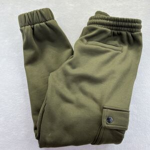 WESC Jogger Mens M Womens L Green Unisex Fleece Slim Utility Cargo Sweatpants